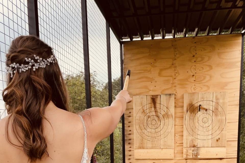 Axe throwing bride