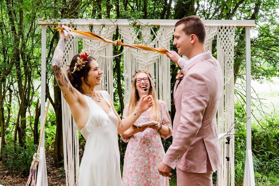 Woodland handfasting ceremony