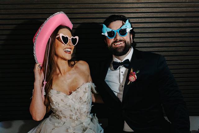 Couple inside the booth