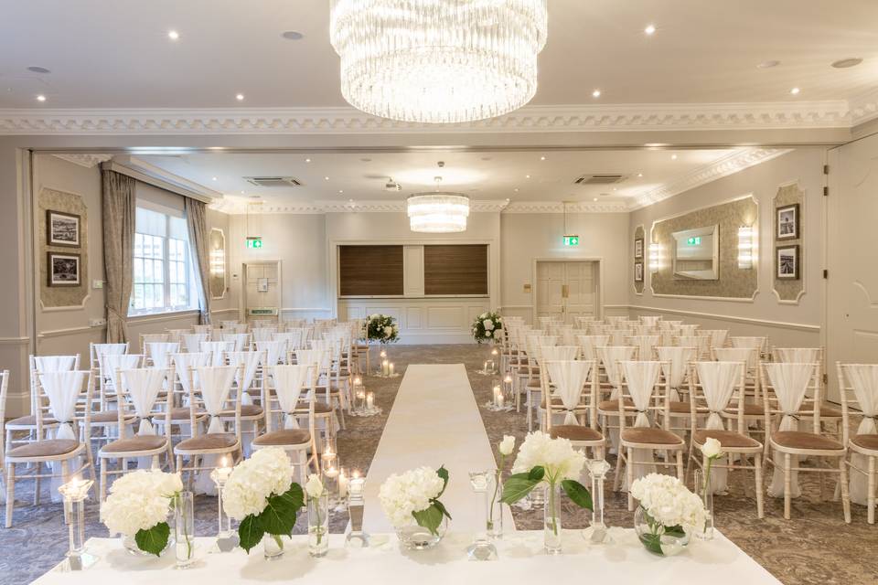 Wedding ceremony at Wood Hall Hotel & Spa