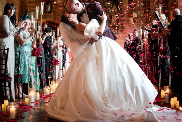 Confetti aisle walk
