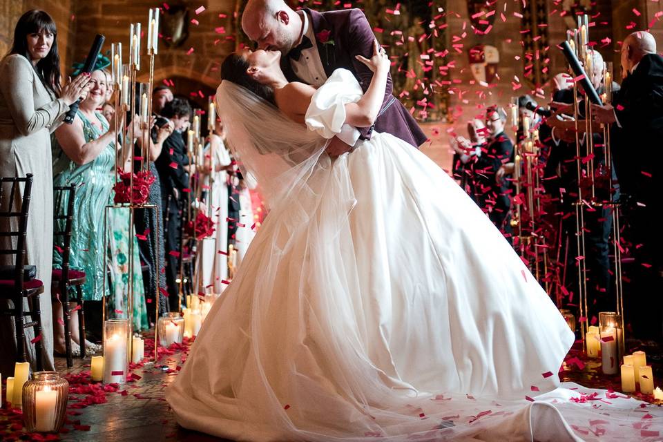 Confetti aisle walk