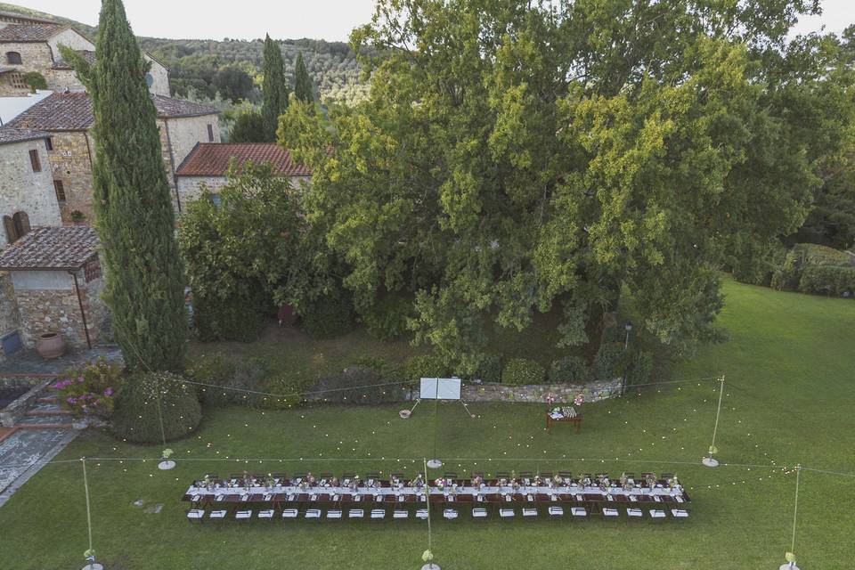 Long table over view