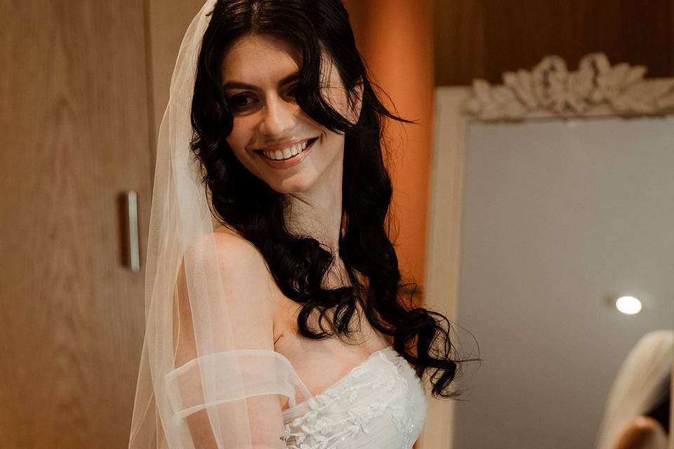 Wedding morning smiles