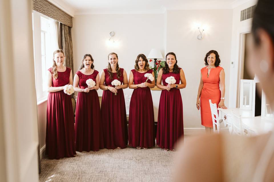 First Look with Bridesmaids