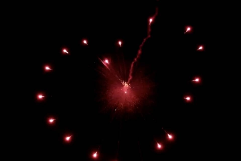 Heart-shaped fireworks