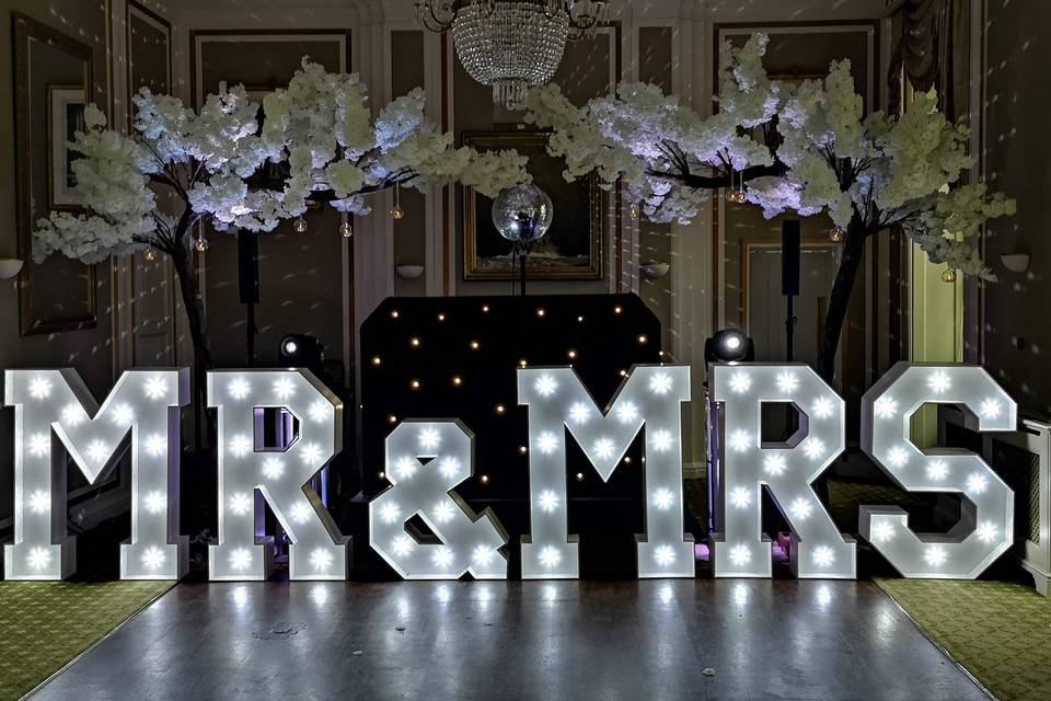 Mr and Mrs Light Up Letters