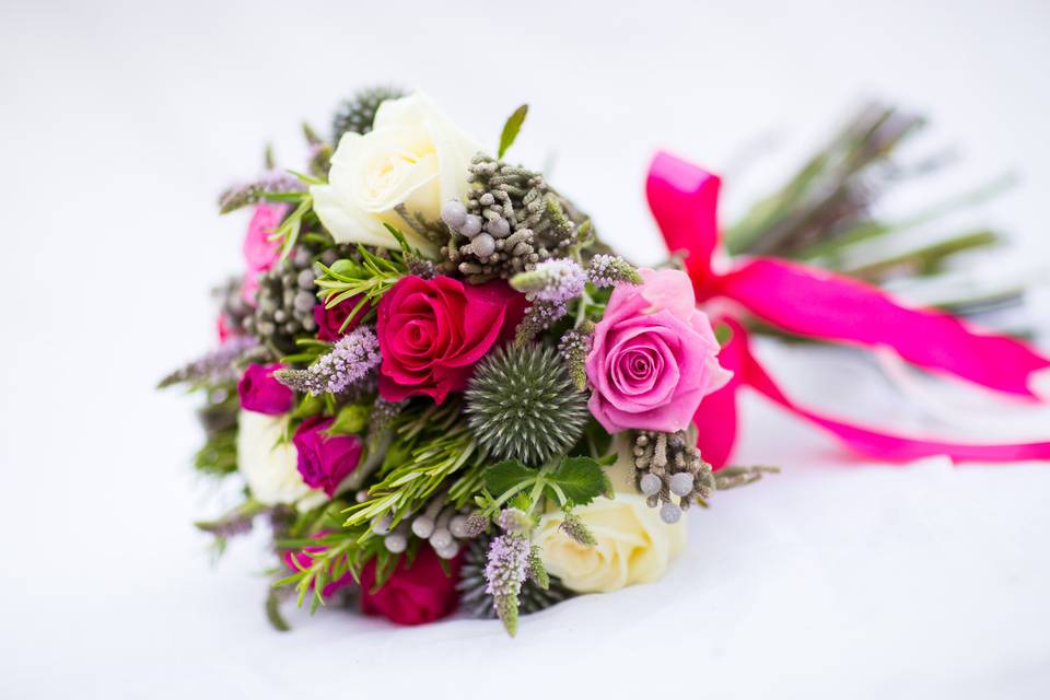 Herb scented bridal bouquet