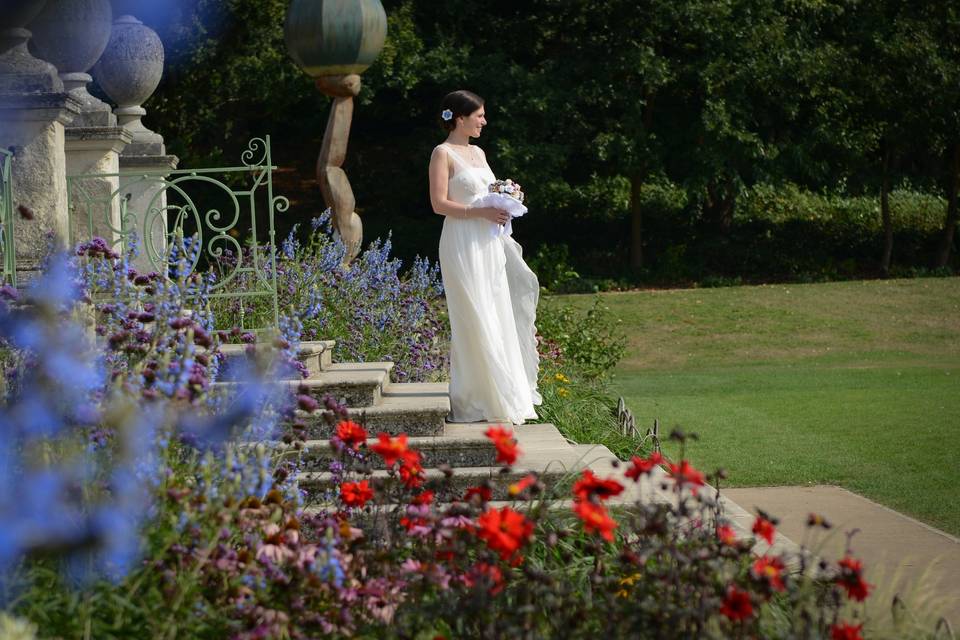 Bride admiring the grounds