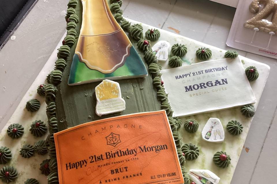 Wine bottle themed cake