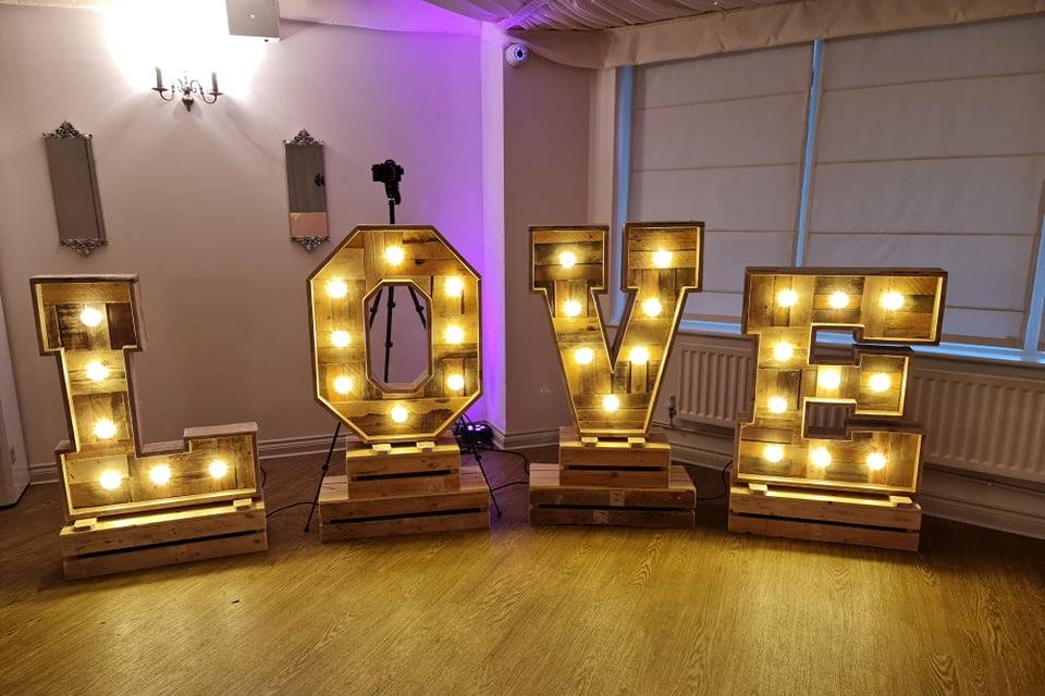 Rustic 'LOVE' letters