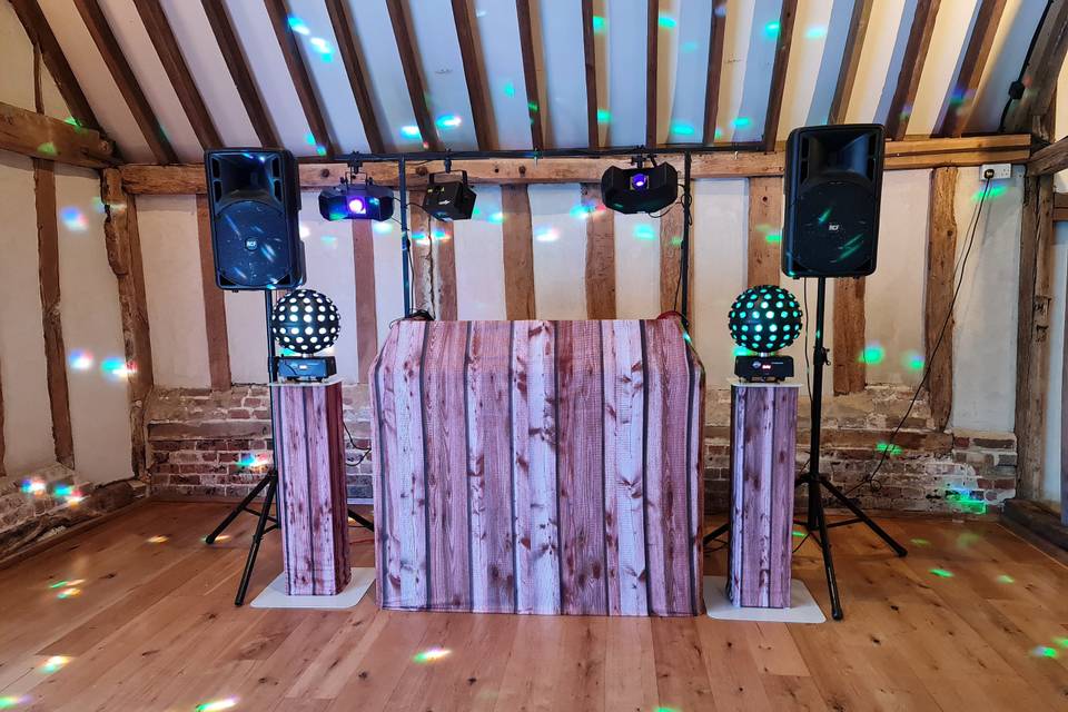 Rustic disco set up