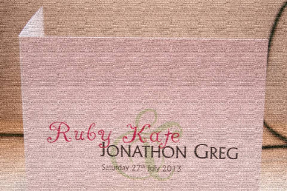 Contrasting names invitation