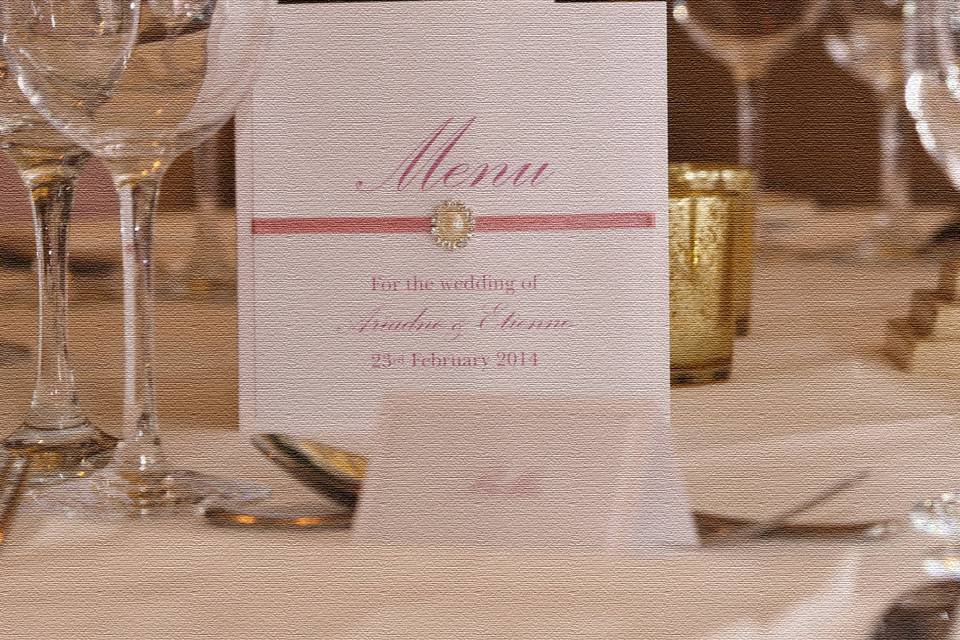 Pink menu