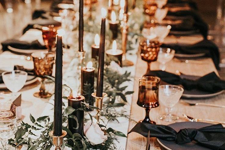 Place settings and table decor