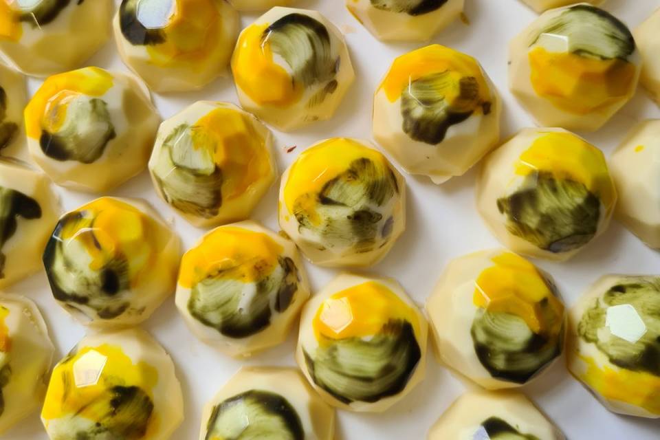 Lemon and Pistachio Bonbons