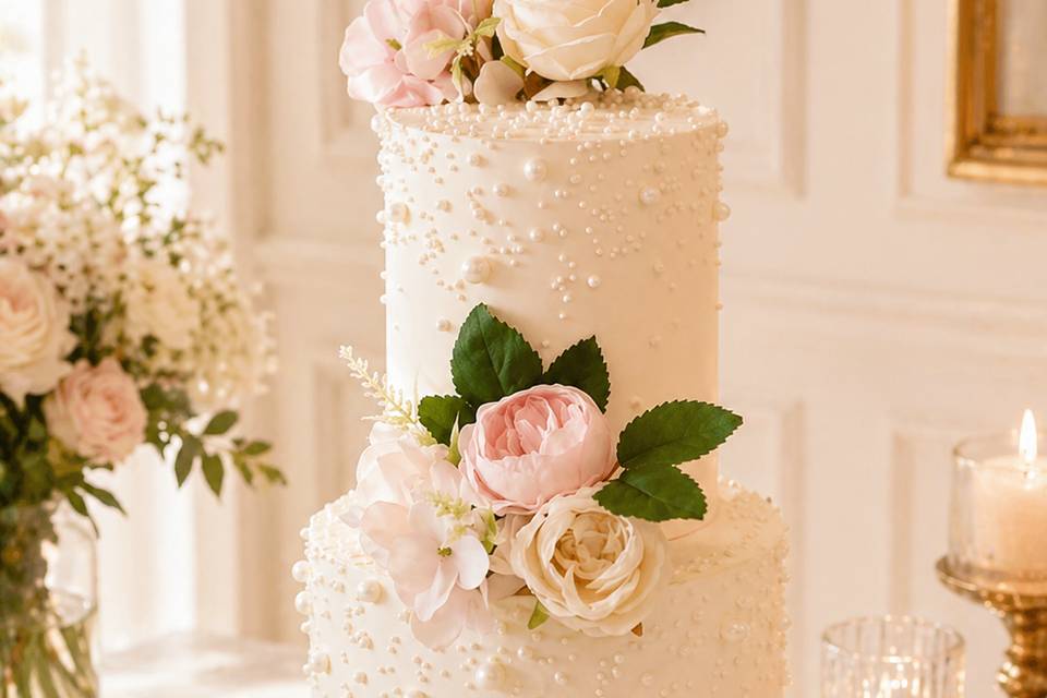 Pearl ombre wedding cake