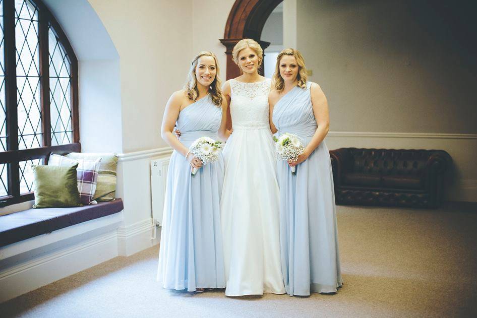 Bride and her bridesmaids