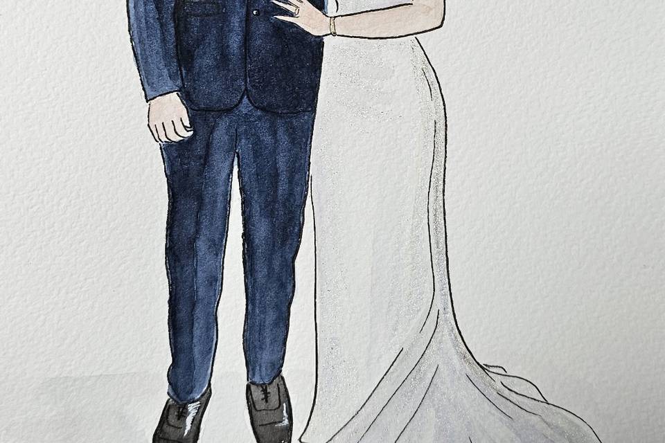 Bride & Groom illustration