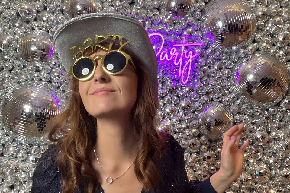 Silver Disco Wall Photo Booth