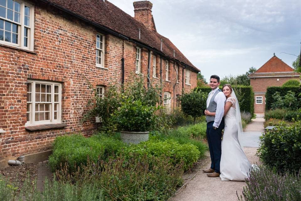 Bride & Groom in the Herb Garden