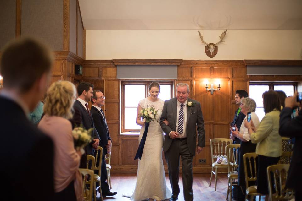 Indoor Ceremony in the Panelled Hall