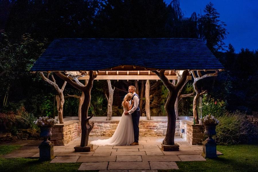 Exterior of venue and view of garden