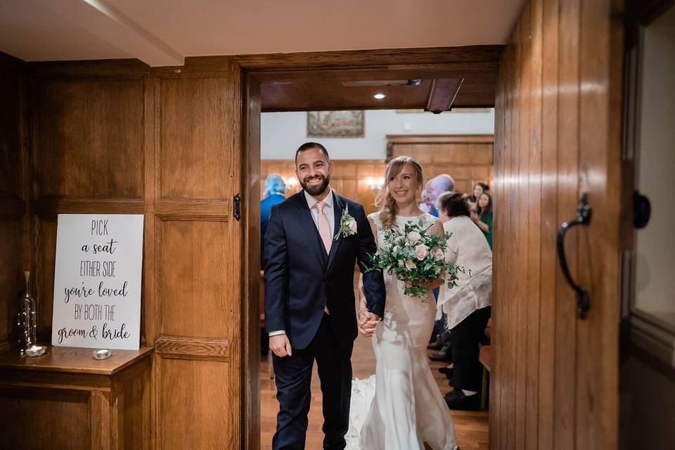 Indoor Ceremony in the Panelled Hall