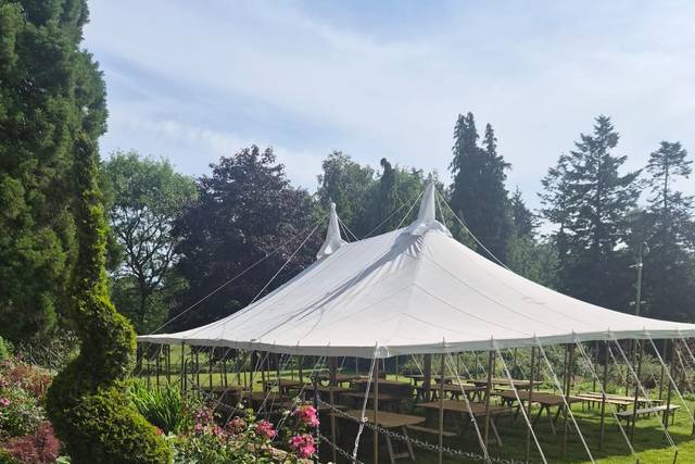 Marquee on lower terrace