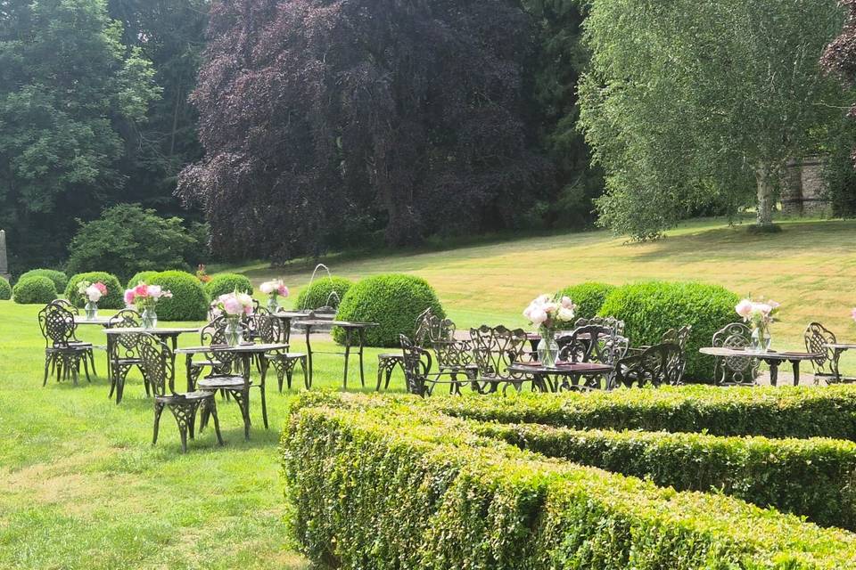 Terrace with bistro sets