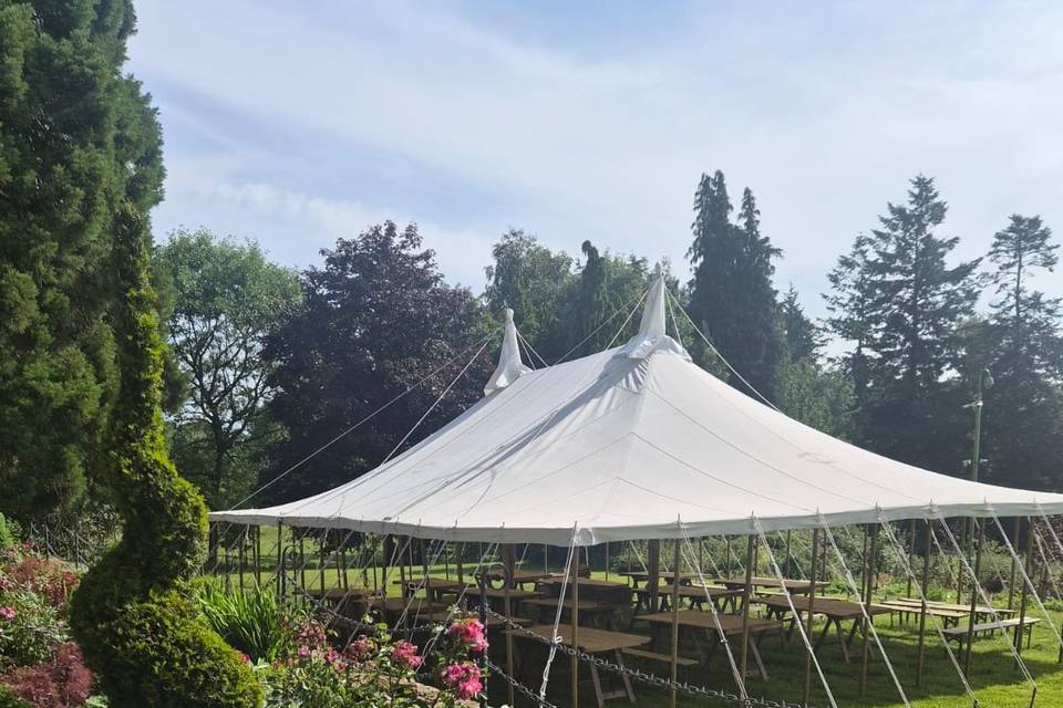 Marquee on lower terrace