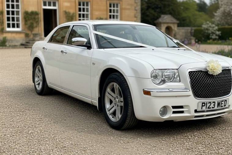 Modern White Wedding Car