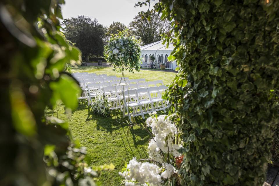 View across the lawn