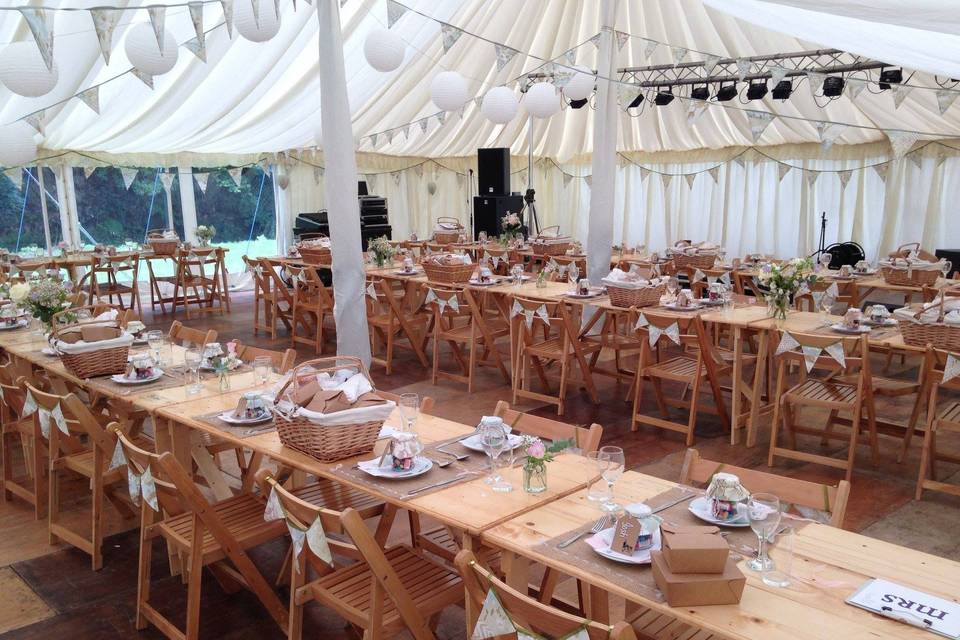 Marquee Wedding picnic for 100 guests