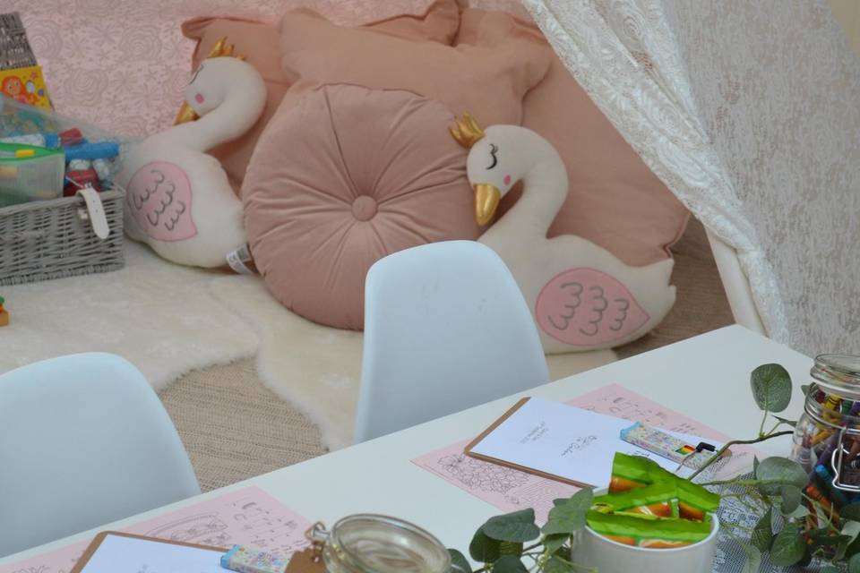 Activity table for kids at weddings