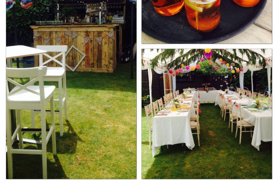 Vintage bar for a garden party