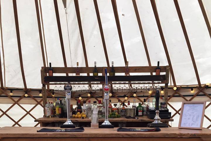 Vintage bar in a yurt
