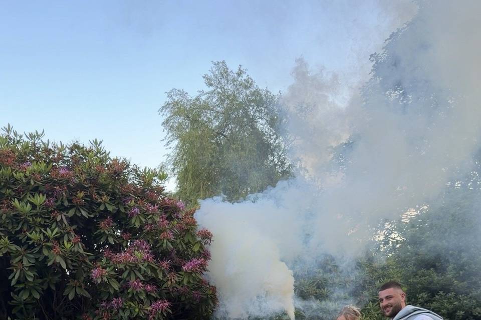 Sophie capturing a smoke shot