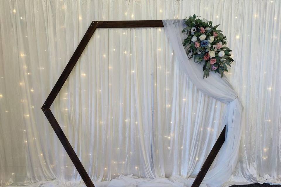 Large hexagon backdrop