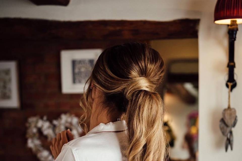 Boho bridal ponytail