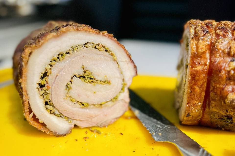 Slow cooked porchetta