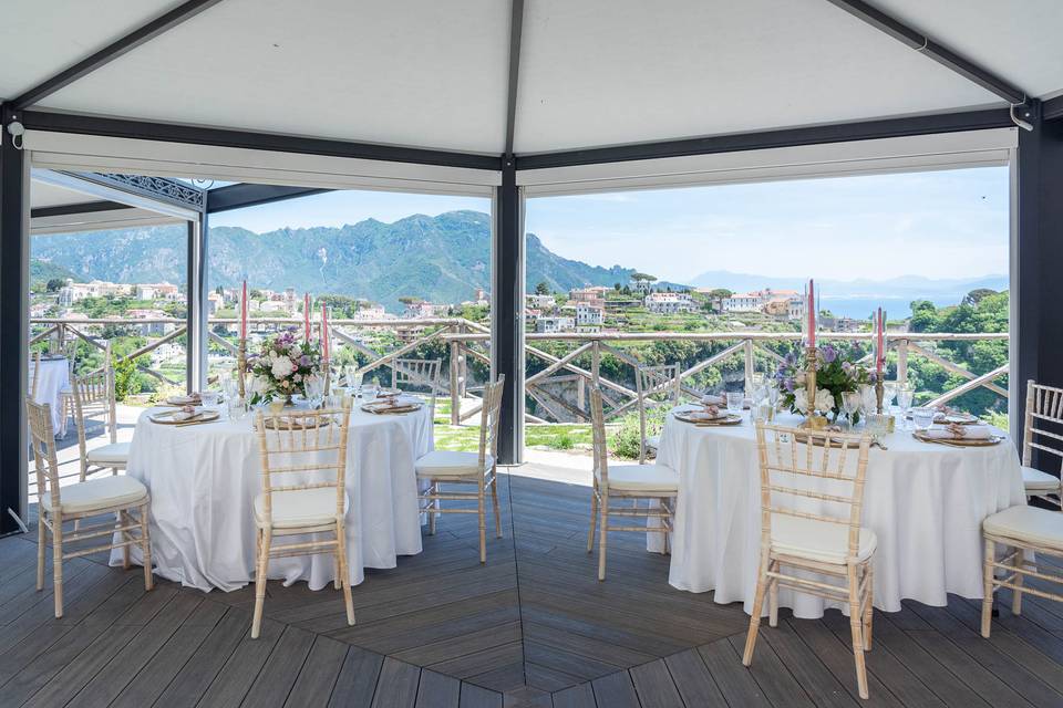 Tables under the Gazebo