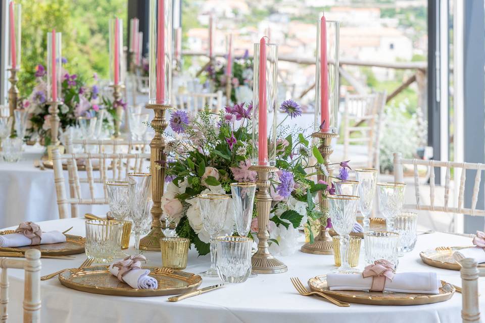 Table with romantic candles