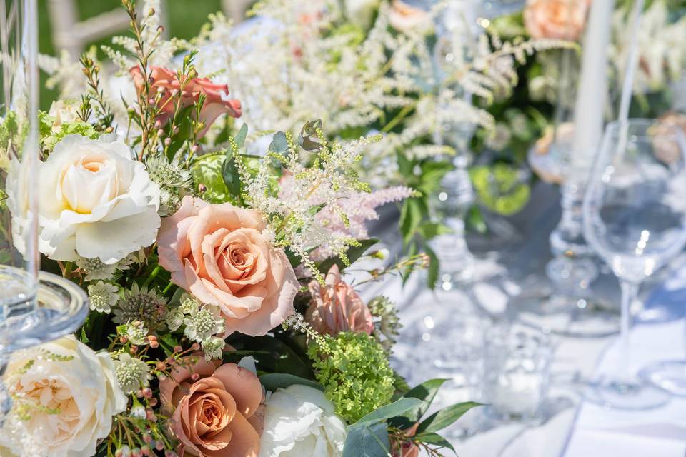 Roses on our set table