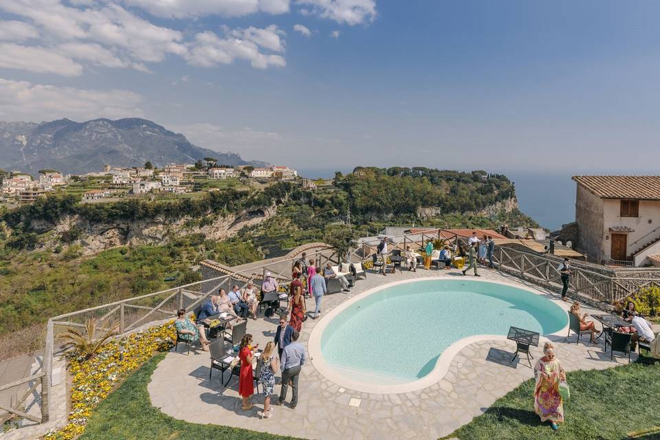 Guests on the pool