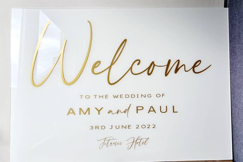 Luxury Acrylic Welcome Sign