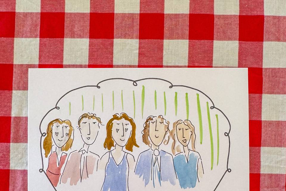 Illustrated guest portraits