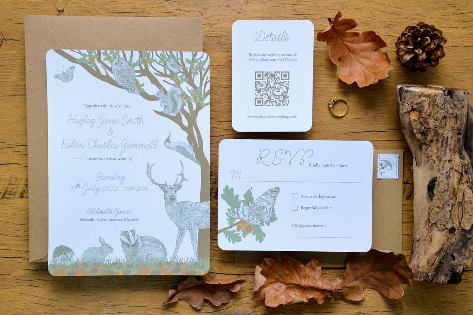 Woodland invitation