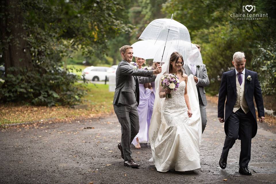 Carberry Tower Rainy Wedding