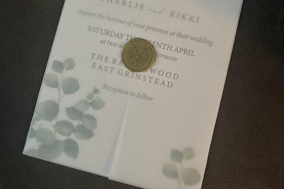 Vellum jacket invitations